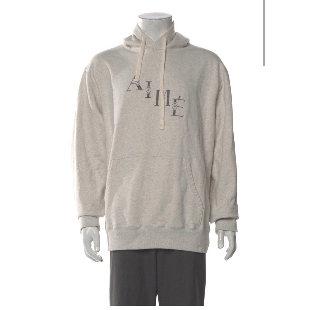 Aime Leon Dore Oatmeal Cross Stitch Logo Hoodie Mens XL Grey Made in‎ Canada